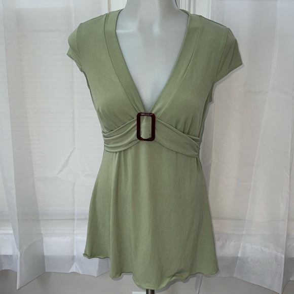 Y2k green top made in‎ USA - Picture 1 of 7